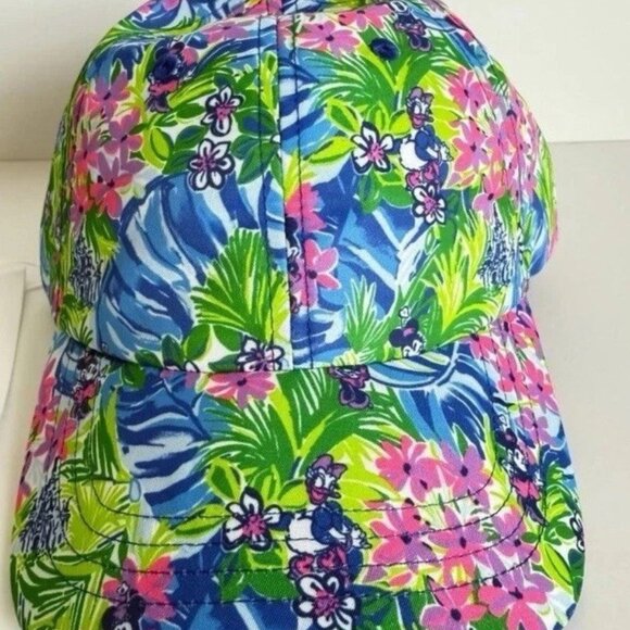 Disney Parks Lilly Pulitzer Dreamin Hat Baseball Cap Pink Minnie Daisy Castle - Picture 4 of 5